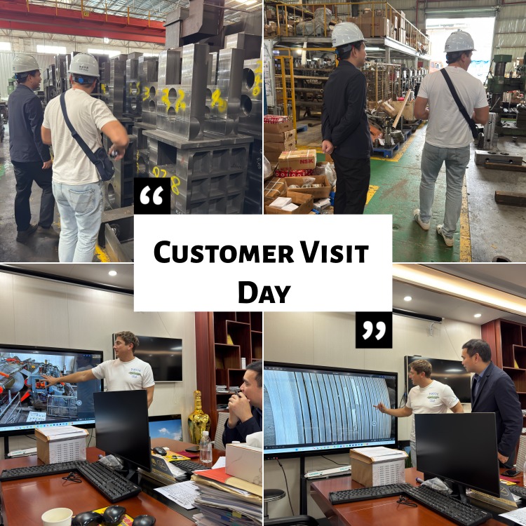 Poolse klanten bij de fabriek voor snijmachines voor metalen rollen